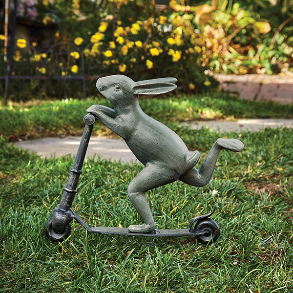 Product image for Rabbit on Scooter Statuary