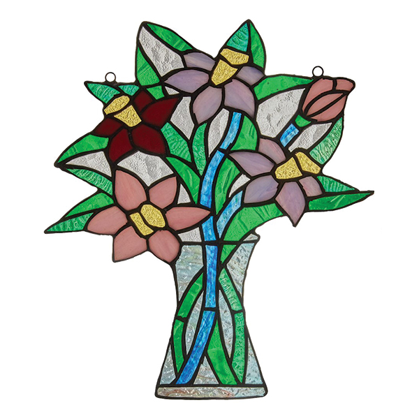 Floral Bouquet Stained Glass Panel