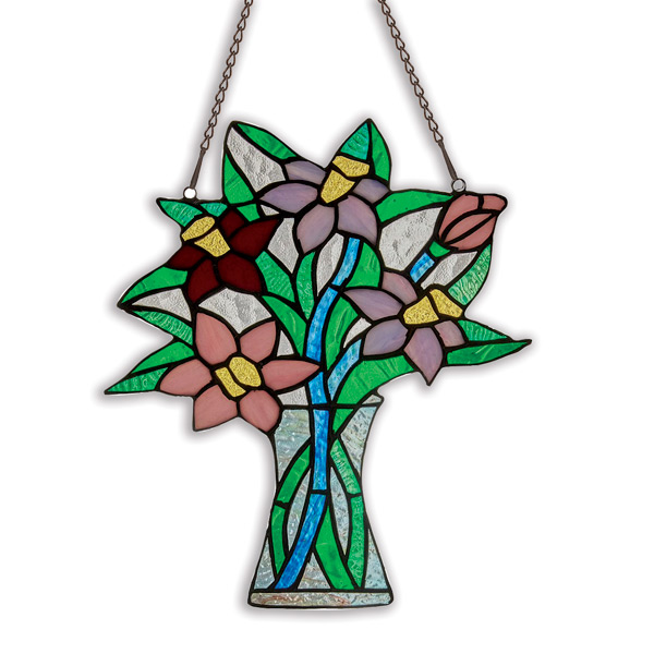 Floral Bouquet Stained Glass Panel