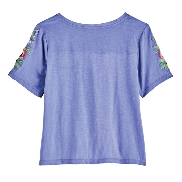 Embroidered Sleeve T-Shirt