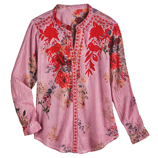Product image for Crimson Embroidered Tunic