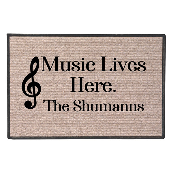 Product image for Personalized Music Lives Here Doormat