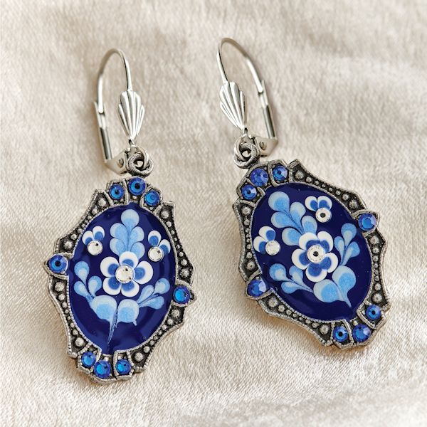 Product image for Blue Garden Crest Earrings