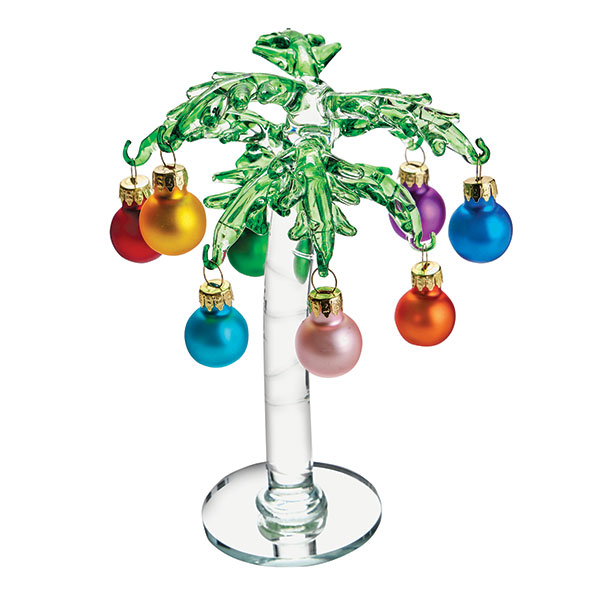 Holiday Palm Tree with Glass Ornaments