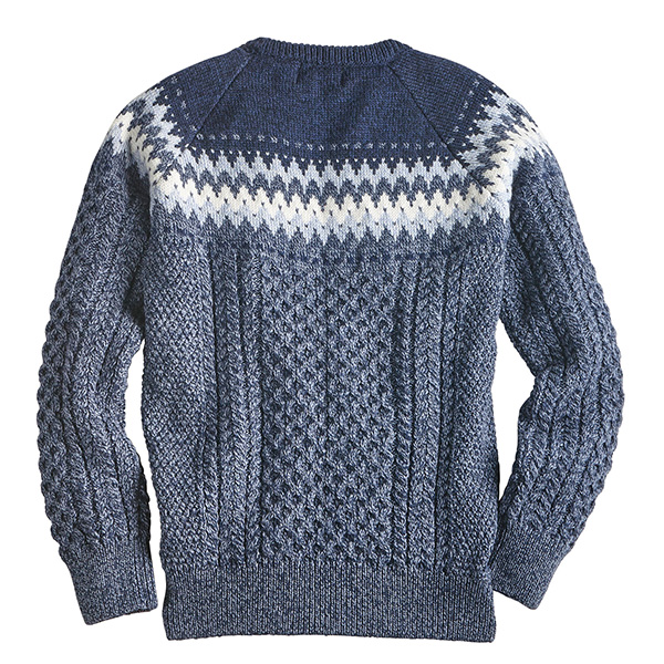 Men's Irish Jacquard Blue Sweater