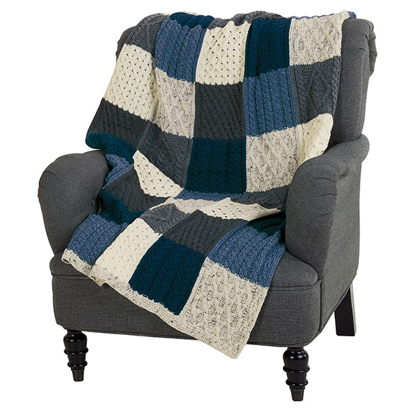 Cable Knit Patchwork Throw