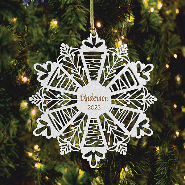 Personalized Multiple Names Snowflake Ornament