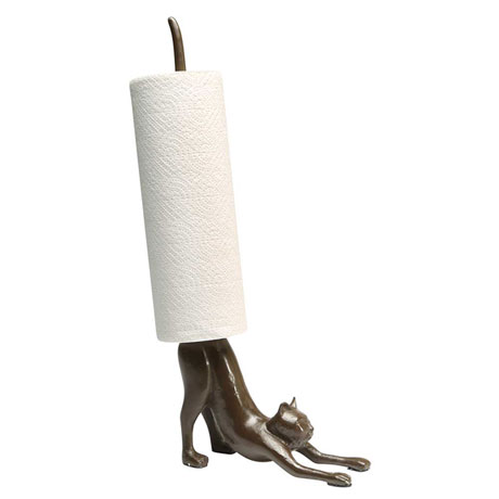 Cat Paper Towel Holder in Cast Iron