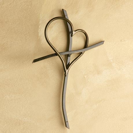 Promise Cross Steel Art - Handcrafted Cross and Heart