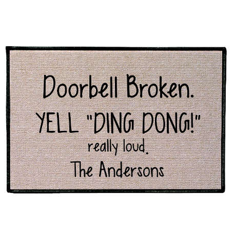Personalized Yell "Ding Dong!" Doormat