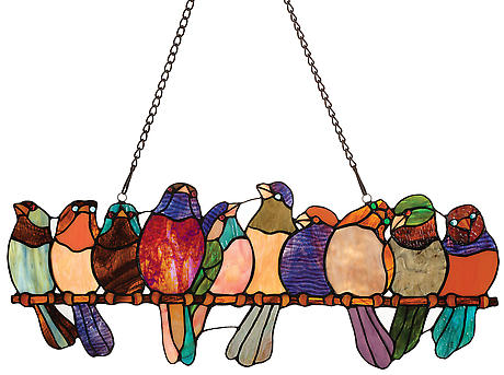 Birds on a Wire Stained Glass