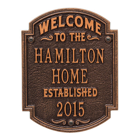 Personalized Heritage Welcome Anniversary Plaque