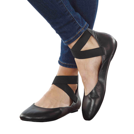 Leather Ballet Flats - with Zipper Close