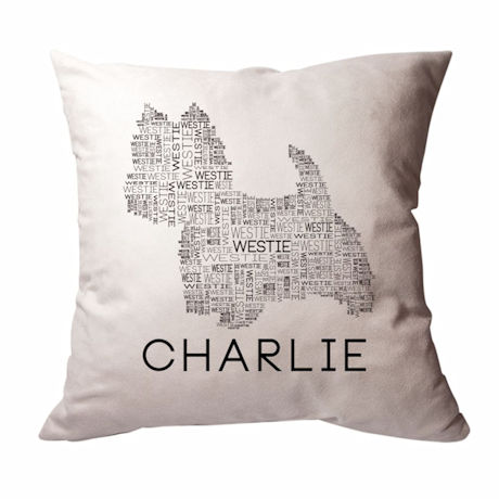 Personalized Dog Breed Word Cloud Pillow