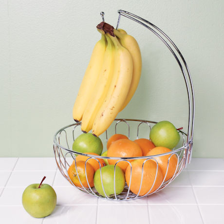 Culinaire Wire Fruit Basket With Banana Hanger Countertop Food