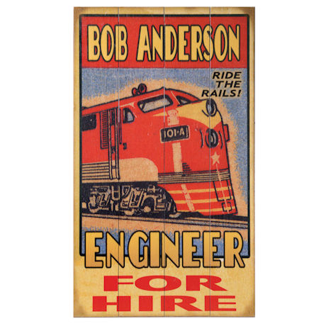 Personalized Train Engineer Sign