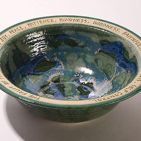Wedding Bowl - Engraved Handmade Stoneware