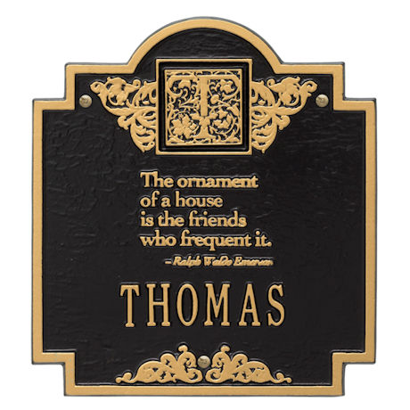 Personalized Ralph Waldo Emerson House Plaque