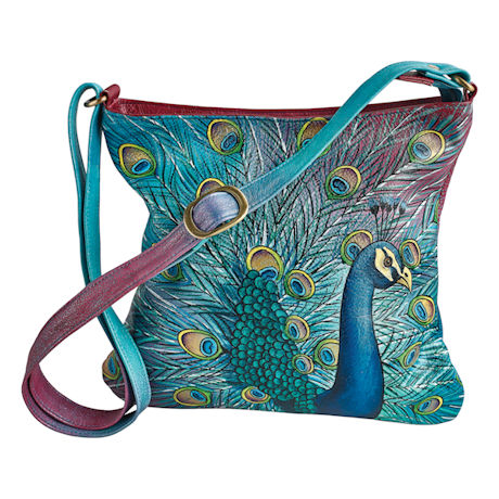 Hand-Painted Peacock Handbag | 4 Reviews | 4.75 Stars | Acorn | XD0877