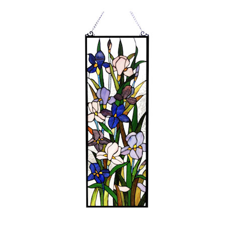 Irises Stained Glass Panel
