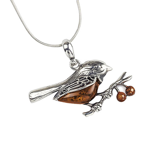 Amber Bird Necklace