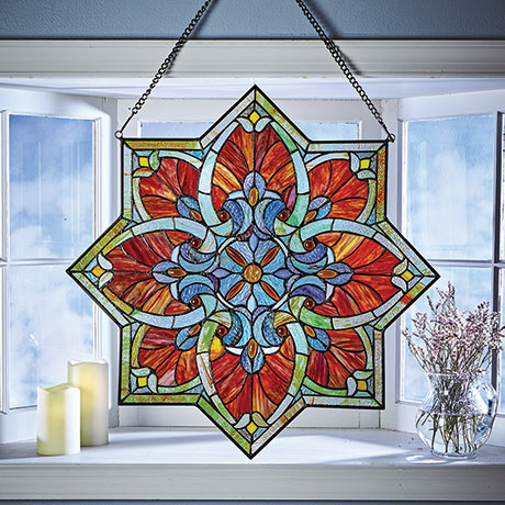 Victorian Star Art Glass Panel