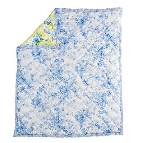 Reversible Blue Floral Quilt