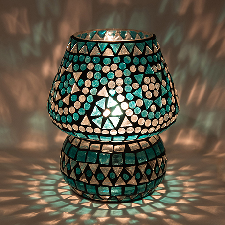 Teal Mosaic Lamp