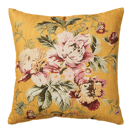 Vintage Gold Floral Pillow