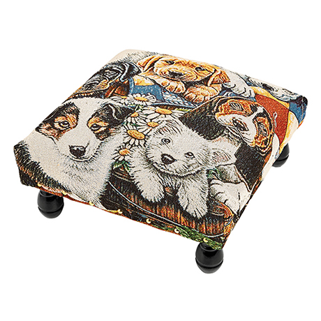 Dog Tapestry Footstool