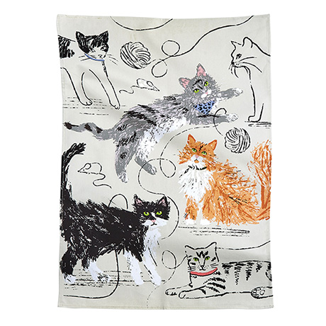 Cat and Dog Tea Towel