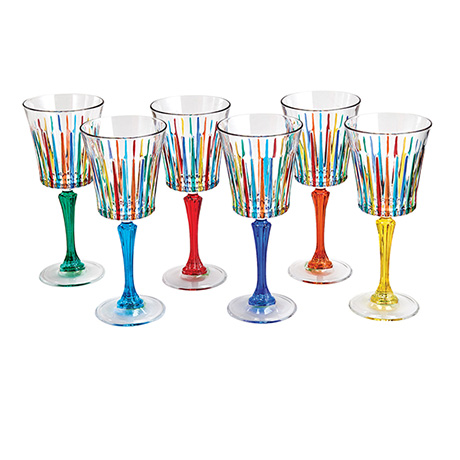 Venetian Crystal Wine Glasses - Set of 6