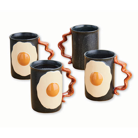 Bacon & Egg Mugs Set of 4