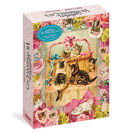 Victoriana Cats Basket of Mischief Jigsaw Puzzle
