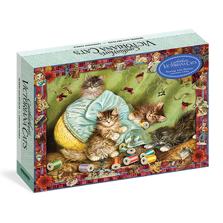 Victoriana Cats Sewing with Kittens Jigsaw Puzzle