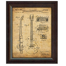 Alternate Image 1 for Framed Gibson And Fender Electric Guitar Patents