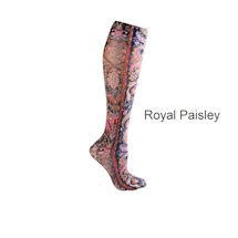 Alternate Image 5 for Celeste Stein® Women's Printed Closed Toe Wide Calf Mild Compression Knee High Stockings