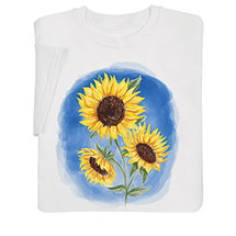 Alternate image Sunflowers on White T-Shirt or Sweatshirt