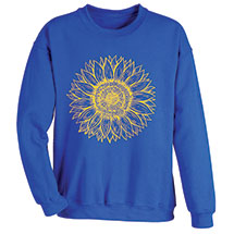 Alternate Image 2 for Sunflower Drawing on Royal T-T-Shirt or Sweatshirt or SweatT-Shirt or Sweatshirt
