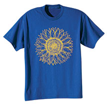 Alternate Image 1 for Sunflower Drawing on Royal T-T-Shirt or Sweatshirt or SweatT-Shirt or Sweatshirt