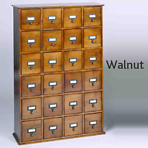 Alternate Image 2 for Library Catalog Media Storage Cabinet - 24 Drawer - Stores 288 CDs or DVDs