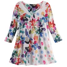 Alternate image for Watercolor Floral Tunic