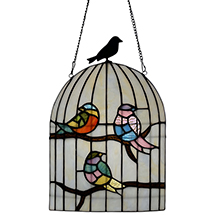 Alternate image for Birdcage Stained Glass Panel