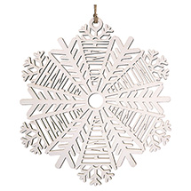 Alternate image Personalized Wood Snowflake Wall Hanger