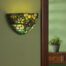 Alternate image Art Glass Wall Sconce Battery Operated with Remote Control - Jewel Tones