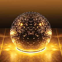 Alternate Image 1 for Lighted Mercury Glass Sphere 8' or 5' Ball in Silver - Battery Operated