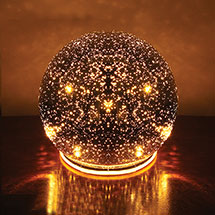 Alternate Image 2 for Lighted Mercury Glass Sphere 8' or 5' Ball in Silver - Battery Operated