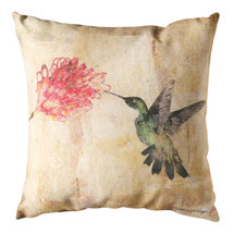 Alternate image Watercolor Hummingbird Indoor/Outdoor Pillows - Floral