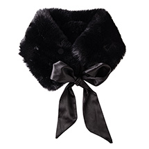 Alternate image Faux Fur Stole with Black Ribbon