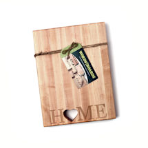 Alternate image Words with Boards Maple Hardwood Cutting Board - "Home" with Hand-Cut Heart Accent - Premium USA-Made Butcher Block